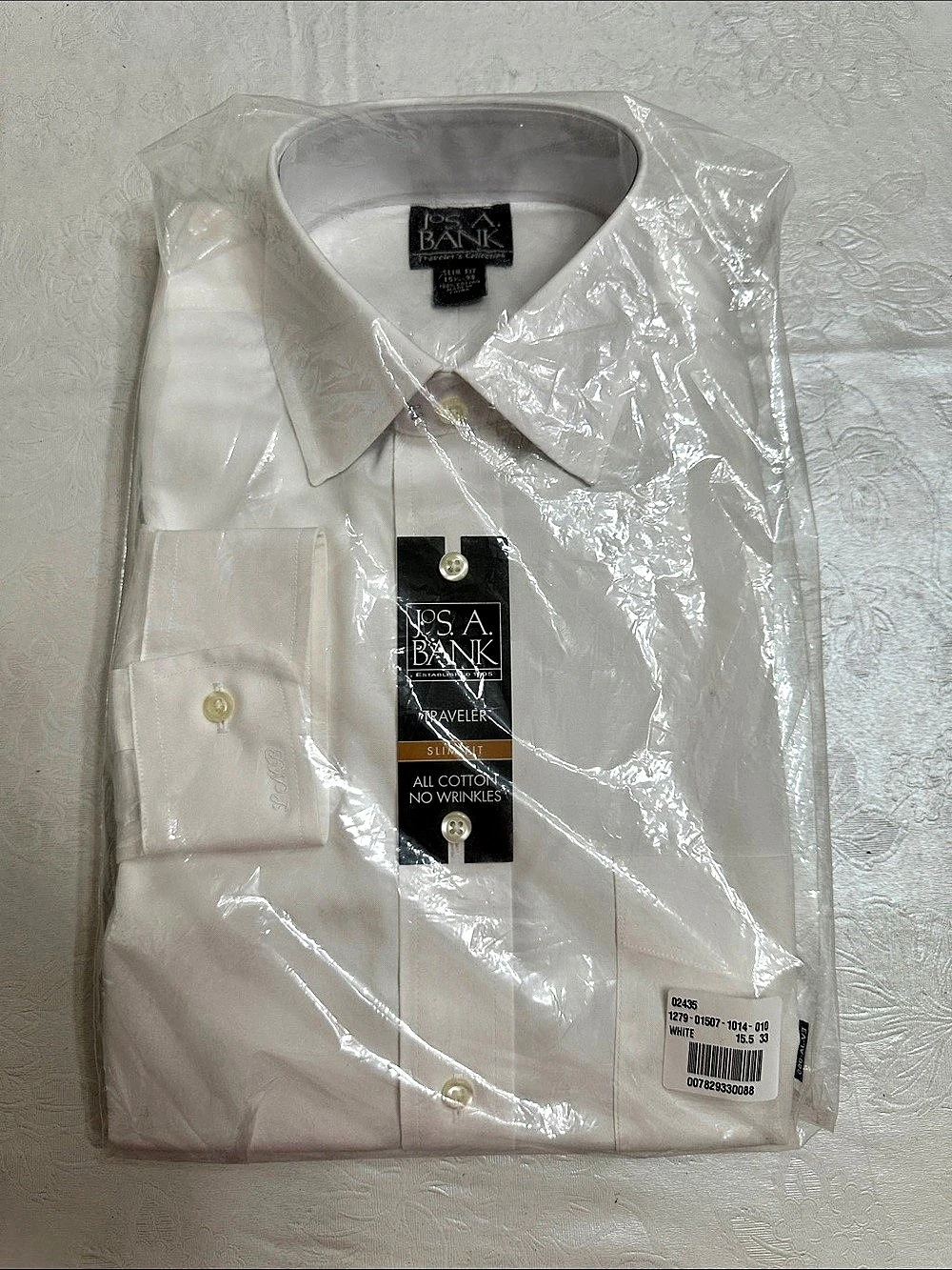 Jos. A. Bank Traveler Collection Slim Fit No Wrinkles Dress Shirt- white